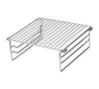 FUANA Parrilla portátil de acero inoxidable con ajuste de altura de 3 niveles, plegable para fogatas de campamento, parrilla para mini parrillas, hoguera, picnic,
