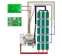 FUANA Placa PCBA 15S con batería LED de 18 V | 15S Board 18V BL1815 BL1890B Baterías, sistema de gestión de iones de litio con sobrecarga para protección y LED