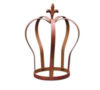 FUANA Soporte de hierro rústico para macetas con diseño de corona para decoración de jardín, soporte de metal para plantas al aire libre de 30 cm de alto para patio, césped, camino de exhibición para