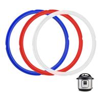 Fuator 3 anillos de sellado de silicona para InstaPot, accesorios de junta para InstaPot de 8 cuartos de galón, anillos de sellado de silicona de repuesto con 3 colores (rojo, transparente y azul) (8