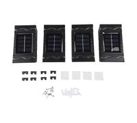 FUBESK Paquete de 4 luces solares de pared de jardín, faroles LED impermeables con luz cálida y blanca, decoración al aire libre, patio, valla y escaleras, para color negro para arranque de retroceso