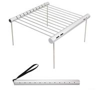 FUBESK Parrilla plegable de acero inoxidable portátil con patas desmontables para cocinar al aire libre, senderismo, picnic, playa, jardín, almacenamiento compacto