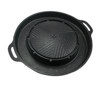 FUBESK Placa de parrilla de camping portátil de gas, accesorio de barbacoa de aleación de aluminio de 34 cm con bandeja de grasa y sin revestimiento, sartén redonda al aire libre para picnic y fiesta