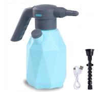 FUBESK Regadera eléctrica para lata, pulverizador recargable de plantas de 2 L con boquilla ajustable, botella de spray de niebla de un solo botón, para jardín, plantas de interior y refrigeración de