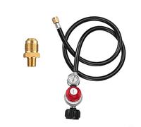 FUBESK Regulador de propano con manguera de 4 pies ajustable 0-30 PSI y manómetro para parrillas y hogueras
