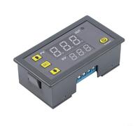 FUBESK Relé digital de 220 V para retardo de tiempo para interruptor de control de temporizador de ciclo con pantalla LED dual, diseño negro compacto