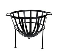 Fuego Media Esfera Cuenco de Punto Cesta Negro Metal Redondo Jardín Manija Grill