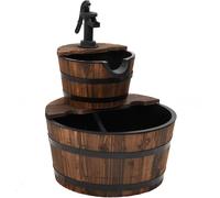 Fuente de agua con bomba madera maciza de abeto 44,5x44,5x58 cm