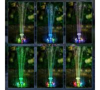 Fuente de agua con bomba solar, fuente de alimentación 2 en 1, luz nocturna que parpadea automáticamente, para jardín, bebedero para pájaros, patio, estanque pequeño