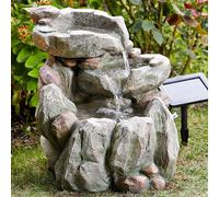 Fuente De Agua De Piedra Solar Para Exterior | Baño Para Pájaros De Jardín