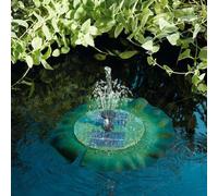 Fuente de agua decorativa con forma de nenúfar, alimentada por energía solar, ideal para jardines
