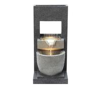 Fuente de Agua Exterior Eléctrica con Macetero Integrado y Luz LED, Cascada Decorativa Moderna para Jardín y Terraza, IP44, Bomba Silenciosa - Cascade Springs