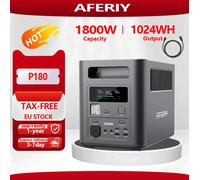 Fuente de Alimentación de Energía Portátil Aferiy-P180, Batería de 1024 Wh (3600 W) de Potencia Pico, para Uso Doméstico, Camping y Actividades al Aire Libre AF-P180