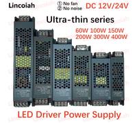 Fuente de alimentación LED DC 12V 24V AC190-240V transformadores de iluminación silencioso 60W 100W 200W 300W 400W adaptador de corriente de controlador de luz LED 150W