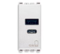 Fuente de alimentación USB de doble módulo 15W 5V Vimar 20292.AC.15.B blanco