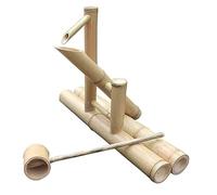 Fuente de bambú para exteriores hecha a mano: resistente a las grietas, totalmente natural, elemento de agua estilo Feng Shui Zen para paisajismo exterior, ideal para patios traseros, césped, estanque