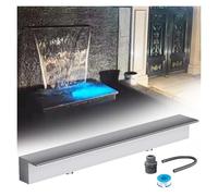 Fuente de Cascada Exterior de Acero Inoxidable a Medida para jardín y Patio, caño de Pared de 72-12 Pulgadas con Conector, diseño Moderno para estanques y Fuentes de Agua, Salida de 49 pulga