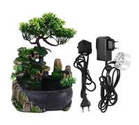 Fuente de escritorio, fuente de escritorio para interior, LED, cascada, fuente de escritorio, con cambio de color, para la decoración de escritorio, simulación, jardín de rocas, humidificador,
