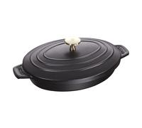 Fuente de horno de hierro fundido con tapa negro 23 x 17 cm Staub