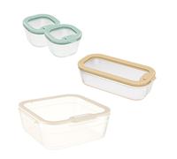 Fuente de horno PKV-089, set de 4 uds., vidrio / silicio, Pebbly