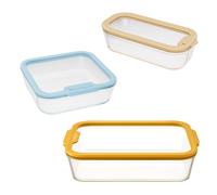 Fuente de horno PKV-090, juego de 3 uds., vidrio / silicio, Pebbly