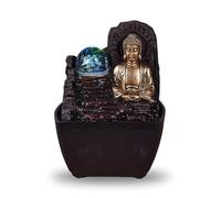 Fuente de Interior Buda Zen Luz LED Colorida - Decoración Esprit Zen - Objeto de la Suerte Feng Shui - Fuente de Mesa - Idea de Regalo Elegante y útil - 18 cm - Theravada Zen'Light