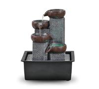 Fuente de Interior Cascada 4 Niveles jarro Efecto Piedra Natural luz LED Colorida, decoración Interior Zen y Elegante, Fuente de Mesa, Idea de Regalo excepcional, Altura 21 cm - Bkasi Zen'Light