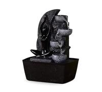 Fuente de Interior Cascada 4 Niveles Pared de Agua Roca, Fuente Zen Mujer Yoga Luz LED Colorido, Decoración Ambiente Relajante Meditación, Fuente de Mesa Decorativa, H 25cm - Yama Zen'Light