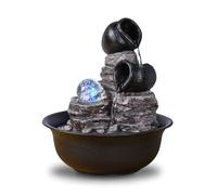 Fuente de Interior Cascade Jarre Nature Zen Relajante Luz Colorida, Idea de Regalo Fiesta, Decoración en Movimiento - Fuente de Mesa, Objeto Deco Feng Shui Porta-Bonheur, H25 cm - Verso Zen'Light