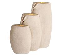 Fuente de jardín Exterior Cascada con luz LED Enchufe Beige Arkle