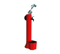 Fuente Jardín Tritone Pro Roja Con Doble Conexión y Cesta Sined Red