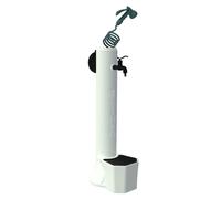 Fuente De Jardín Sined Triton Pro Con Cubo y Manguera Flexible Interior Blanco Pistola Doble Conexión De Agua White