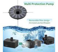 Fuente de jardín solar con 6 efectos de luz: bomba de fuente flotante, ideal para juegos de agua, jardines, bebederos para pájaros, estanques y acuarios