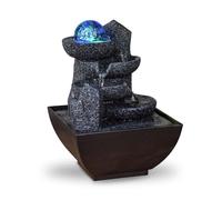 Fuente de Mesa Circuito Cerrado de Interior, Cascada Zen Relajante luz LED Colorida, decoración Sala de Estar, Dormitorio, Oficina, Regalos útiles, pequeño desorden, Altura 18 cm - Lopo