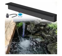 Fuente de Piscina de Acero Inoxidable de 36 a 72 Pulgadas, Cascada con rebosadero para Estanque y Patio, Boquilla rociadora empotrada en la Pared con Accesorios (Salida de 28 Pulgadas, Negra