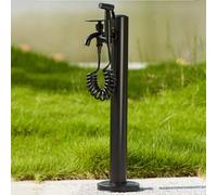 Fuente Jardin Exterior, Grifo de Doble Salida con Pistola Rociadora, Columna de Agua Independiente para Jardín, Grifo Exterior Sencillo de Acero Inoxidable(60 * 6cm/23 * 2in)