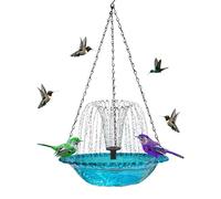 Fuente para Aves con Burbujeador Solar Alimentador de Agua en Cascada con | Fuente de Agua Exterior para Aves para Jardín Patio Balcón, Baño y Alimentación de Aves, Observación y Pai