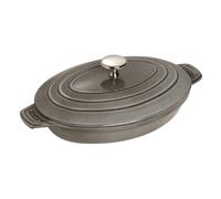 Fuente para horno de hierro fundido con tapa gris grafito 23 x 17 cm Staub