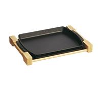 Fuente para servir de hierro fundido con base de madera 33 x 23 cm Staub