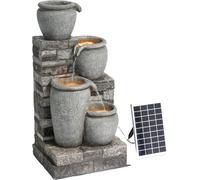 Fuente solar de 4 niveles, color gris, para jardín y patio, marca Teamson