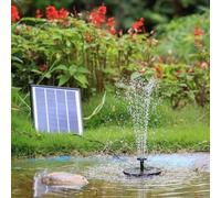 Fuente solar de 65W con batería integrada de 1500mAh – Bomba de agua mejorada – Bomba de agua – Bomba de fuente flotante con 6 diseños de fuentes diferentes – ideal para jardín, bebederos para pájaros
