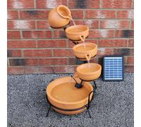 Fuente solar en cascada con batería - Terracota
