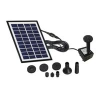 Fuente Solar Flotante Mini 2 W ABS Negro para Estanque | Automática sin Baterías, Caudal Máximo 300 L/h, para Baño de Aves y Circulación de Agua