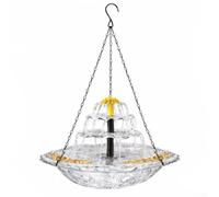 Fuente solar flotante para baño de pájaros, decoración de jardín, bomba de agua automática con 4 boquillas Reino Unido (blanco transparente)