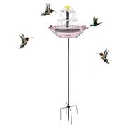 Fuente Solar para Baño de Aves Contenedor de Alimentación para Colibríes