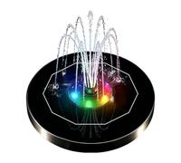 Fuente solar para baño de pájaros flotante circular con 6 boquillas y | Fuente solar flotante para baño de pájaros para baño de pájaros jardín al aire libre piscina terraza E