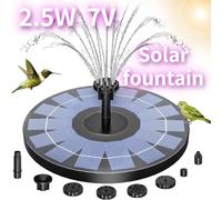 Fuente Solar para exteriores de 1W/1,5 W/2,5 W, adecuada para estanque de jardín, Kit de bomba de fuente Solar con 6 boquillas para decoración de jardín 1W