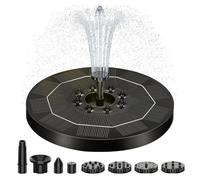 Fuente Solars con Luces de Colores Upgrade Bomba de Agua Solars con Batería, Fuente Flotante-Solar con 6 Boquillas para Baño para Pájaros, Piscina, Circulación de Agua (3W 16cm Solar Fountain)