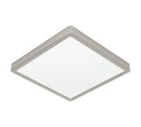 Fueva 6 Foco downlight de superficie LED (13 W, L x An x Al: 29 x 29 x 2 cm, Níquel, Blanco frío)