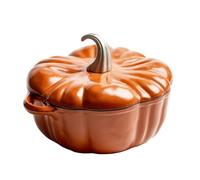 fUfIzU Olla De Hierro Fundido Esmaltado con Forma De Calabaza Creativa, Horno Holandés con Tapa, Cacerola Antiadherente, Olla Profunda para Sopa, Placas De Inducción Y Horno Seguro